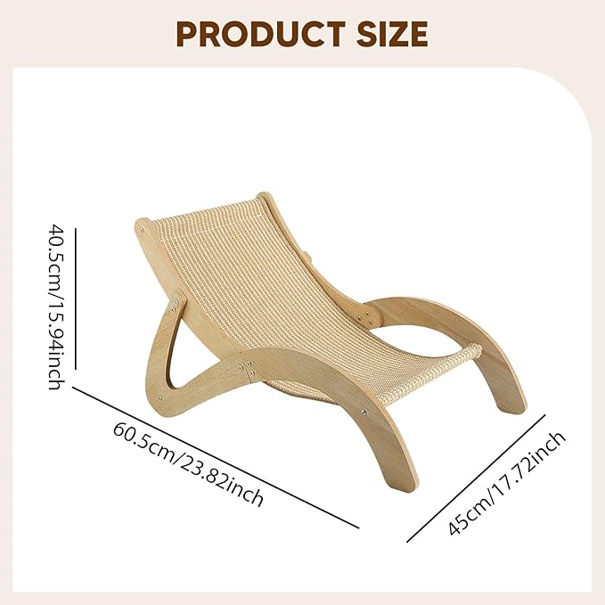Cat Scratcher Bed Elevated Bed Portable Furniture Protection, Hammock, Cat Lounge Chair for Small Animal