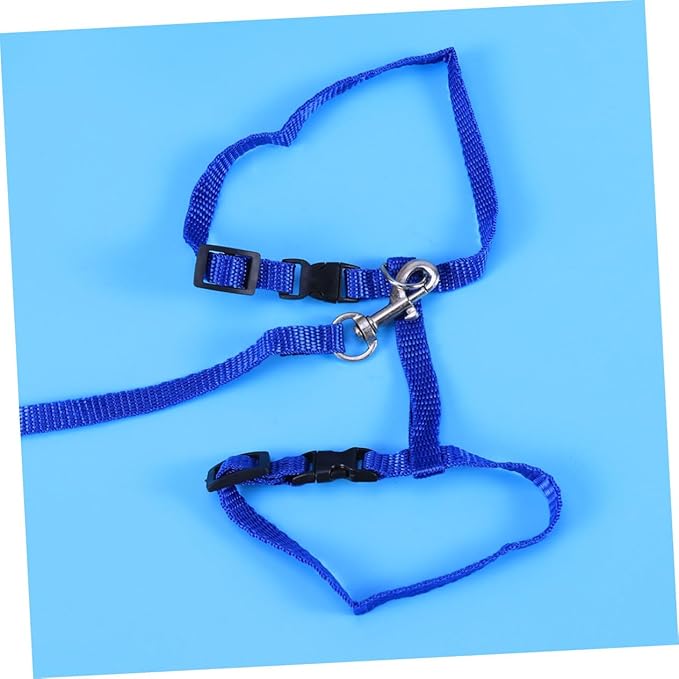 Pet Cat Harness and Leash Nylon Cat Collar with Traction Rope for Safe Outdoor Exploration Lightweight and Comfortable for Kittens Blue