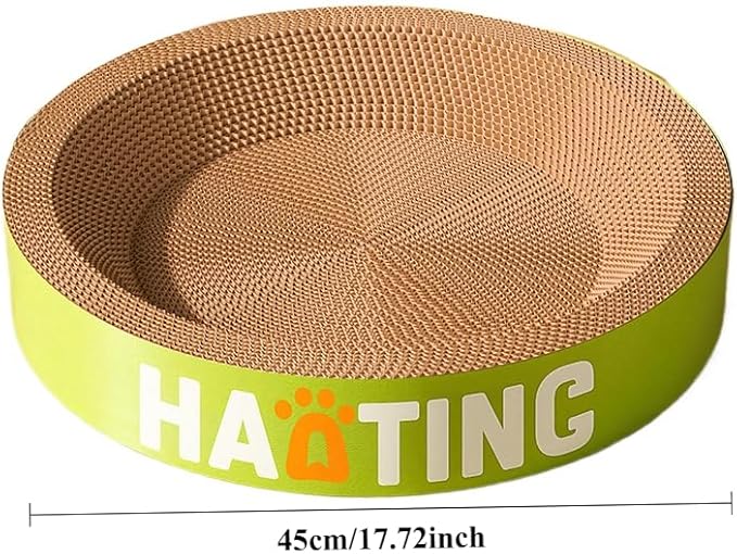 Large Cat Scratcher Bed, Anti-Tip Cardboard Scratching Lounge Couch for Indoor Cats & Kittens, Durable Scratch Pad Bed Furniture Protector(17.72''X3.94''X17.72'')