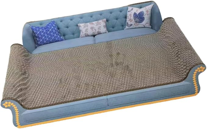 Cat Scratcher Sofa Bed Cat Scratching Board Home Furniture Protector Pet Bed Scratching Mat for Cats, Sky Blue