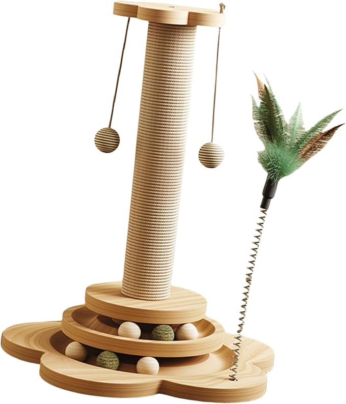 Kitten Furniture Bed Post Kitten Scratcher Toy for Pet Indoor Play Scratcher Sisal Scratch