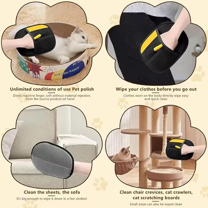 Electrostatic Pet Hair Fur Remover – Reusable Fur & Dander Remover for Furniture, Laundry, and Car | Grooming & Deshedding for Cats & Dogs, Hair-Free Home Cleaning Tool