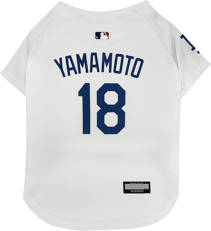 MLBPA - Yoshinobu Yamamoto #18 Pet Jersey - MLB LA Dodgers Mesh Players, X-Small