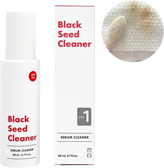 JAYU PET Black Seed Cleaner - Cat Chin Acne Treatment, Non-Toxic Hypoallergenic Cleanser, Cat Acne Chin Treatment, Remove Cat Chin Blackheads, Improves Skin Health 2.7 fl.oz (80ml)