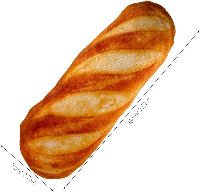 DOITOOL Catnip Toys for Indoor Cats - Bread Cat Kicker Toy & Baguette Plush for Kitten Biting & Chewing - Interactive Kitty Kick Sticks for Exercise & Boredom Relief - 7 Inch