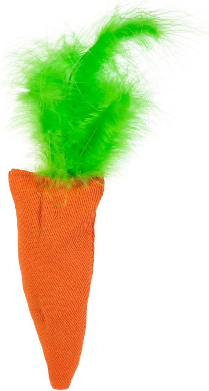 Pet Zone Catnip Carrot & Banana Catnip Feather Cat Toys, Pack of 2