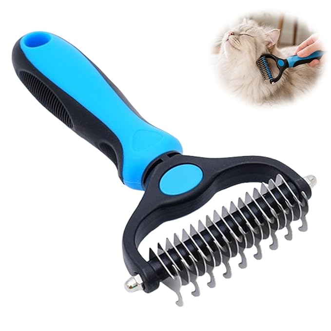Vivanchor Pet Pro, Dual-Sided Pet Pro Grooming Tool, Cat Brush Rake and Long Haired Dog Brushes, Pets Knotter Dogs and Cats for Grooming Hair Pets Tools (Blue B, 1PCS)