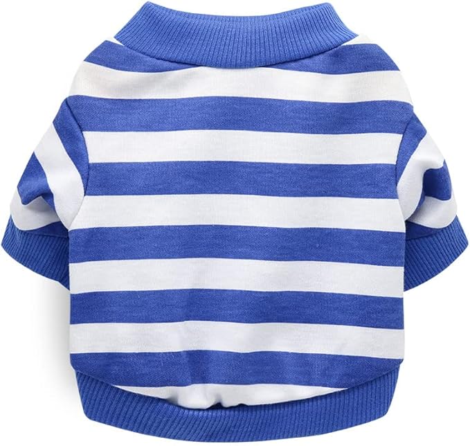 2 Pieces Dog Shirts with Breathable and Comfort Small Medium Dog Clothes Outfits for Small Puppy Cat Pets (X-Small, White Dots, Blue Stripes)