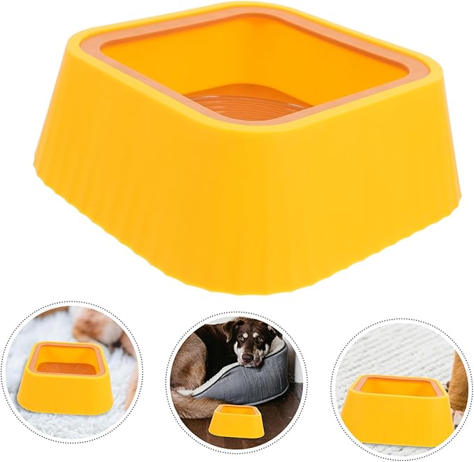 POPETPOP Innovative Floating Cat Dog Water Bowl No Spill Sturdy Plastic Dry-Mouth Cat Feeder Pet Accessory