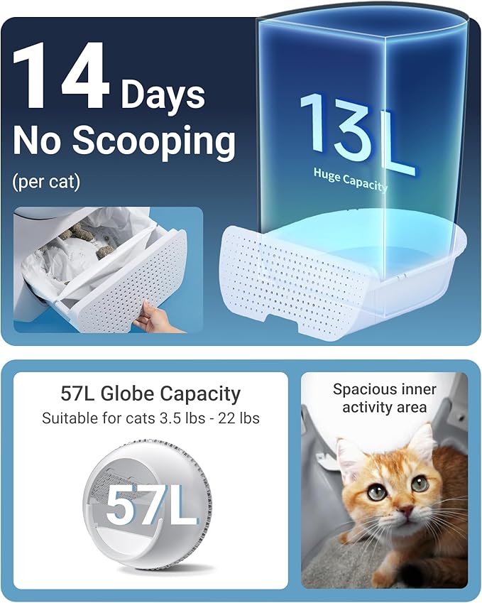 CATLINK 2026 Upgrade Self Cleaning Cat Litter Box with Mat, Automatic Litter Box for Multiple Cats 3.5 to 22 lbs, Double Odor Control, Safety Sensors