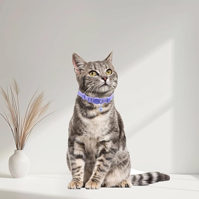 Umicclist Breakaway Cat Collar with Bell, Safety Buckle Kitten Collar, Elastic Strech Quick Release, Adjustable Lightweight Collars for Girl Boy Cats, Pet Supplies, Accessories, Gifts Purple
