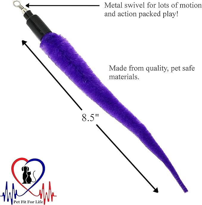 PET FIT for Life 5 PIECE SQUIGGLY Worm Wand CAT Toy