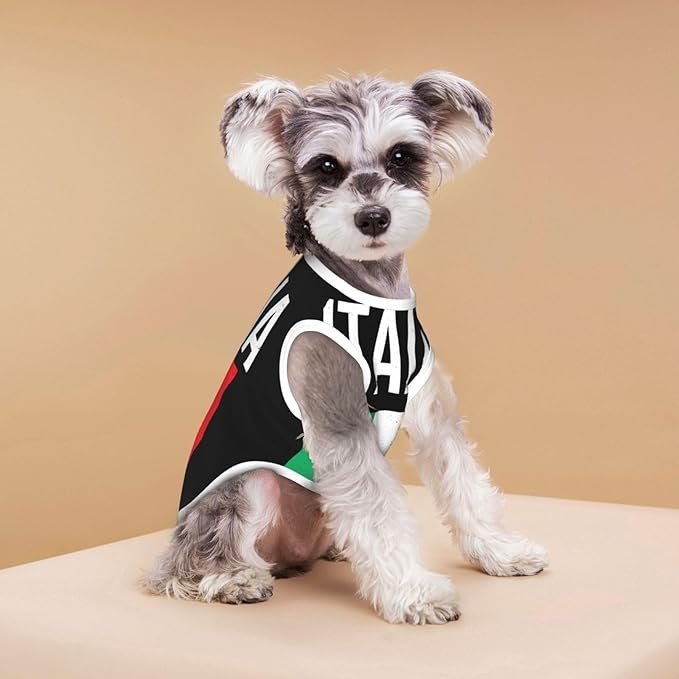 Vintage Italia Flags Italy Italian Flag Dog Shirts Sleeveless Puppy Cotton T-Shirts Breathable Dog Clothes Pet Apparel Tank Top Pullover Doggy Cozy Canine Wear for Small Dogs Cats Blue Small