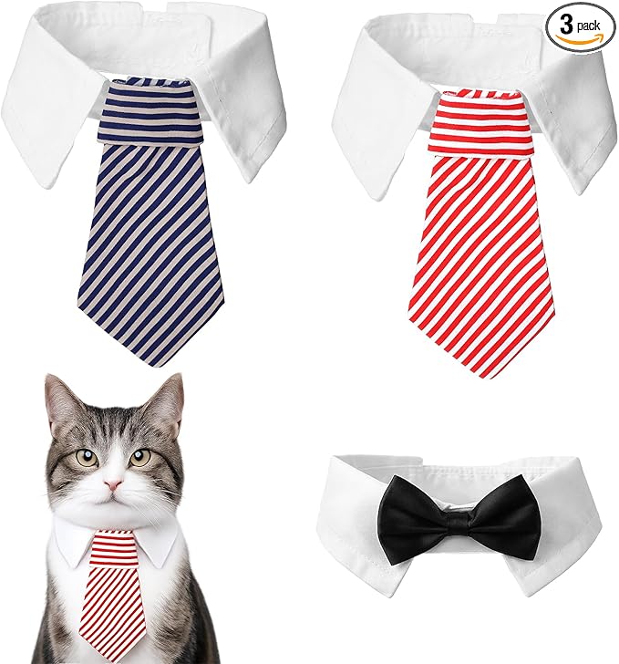 3 Pcs Dog Cat Bow Tie Pet Tuxedo Collar Wedding Formal Costume Adjustable for Dog Cat Puppy Birthday Necktie Collars