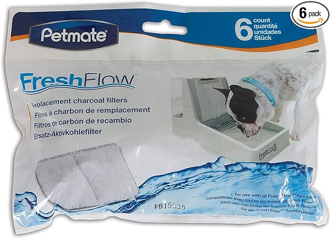 Petmate 6 Count Fresh Flow Replacement Filter,Gray