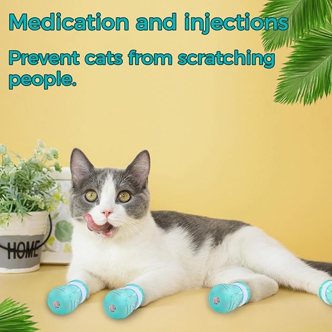 4pcs cat Specific cat Boot Paws Cover Protection paw Shoe paw Wound Boots Silicone Scratch resistants Cats Gloves Shower, Silicone Cats paw Cover, Scratch Resistant, bite resistants