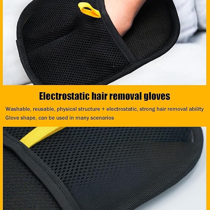 Pet Hair Removal Gloves Brush, Reusable Cat Dog Electrostatic Hair Remover Grooming Glove Tool
