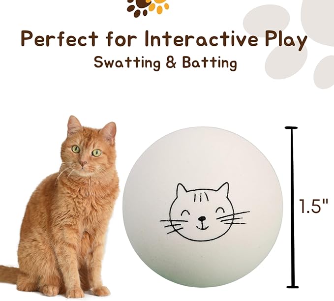 Cloverjoyed Ping Pong Balls for Cats, 6 Pack, Enrichment Toys, Cat Lovers Gift Ideas, Ball Pits, Bouncy