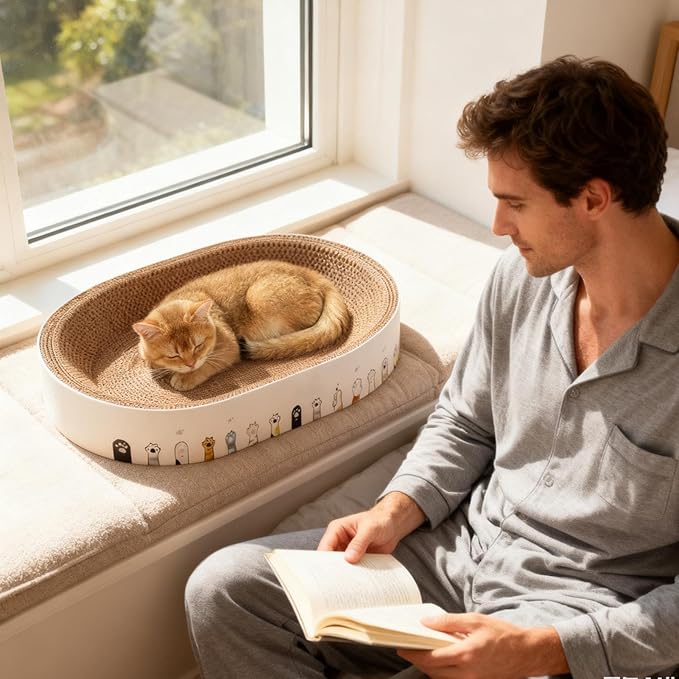Cat Scratch Pad - 45x31x10 Cm Resting Bed Playground Mat | Cat Scratch Board | Scratching Board Lounge Bed Furniture Protection for Indoor Floor Furniture Protection Sleep Enrichment Play