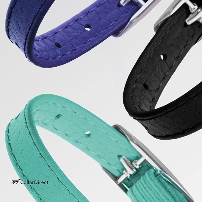 CollarDirect Leather Cat Collar with Removable Bell – Safety Elastic Strap (Breakaway Alternative) – Kitten Collar for Small & Big Boy & Girl Cats