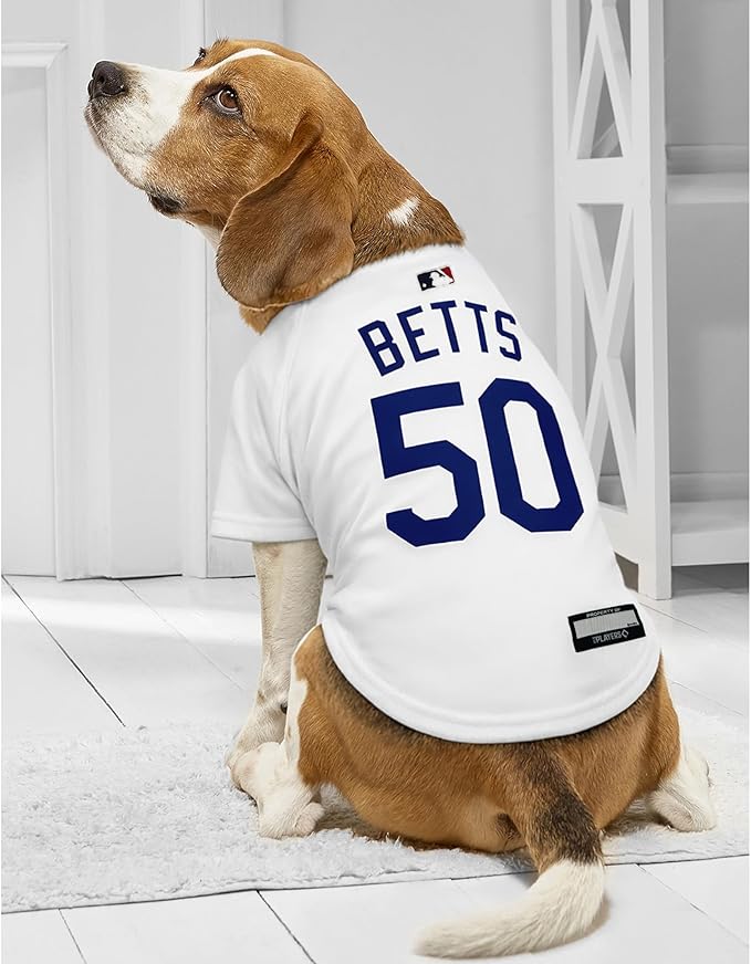 MLBPA - Mookie Betts, Markus Lynn #50 Pet Jersey - MLB LA Dodgers Mesh, X-Large