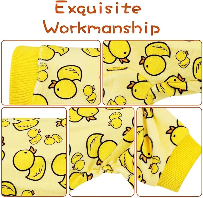 Adorable Yellow Duck Dog Pajamas – Lightweight, Cozy Four-Legged Outfit for Small to Large Dogs and Cats, Soft and Snuggly Pet Wear for Everyday Comfort and Cuteness. Yellow&M