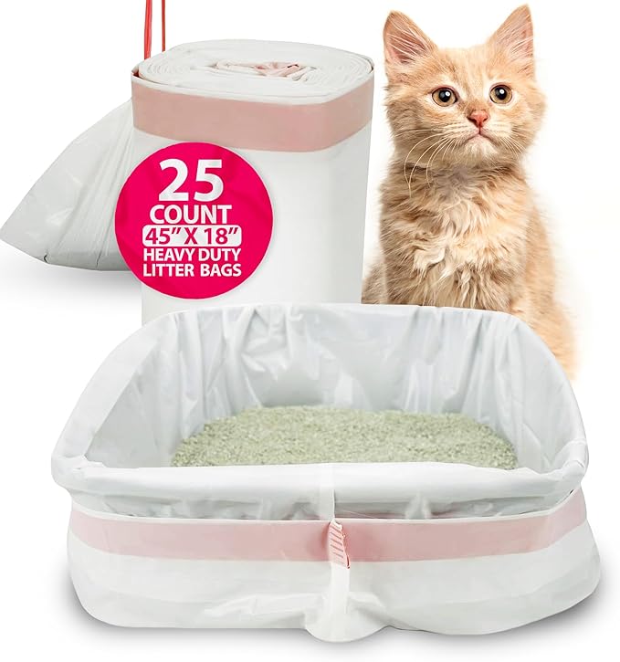 PETSWORLD CAT Litter Box Liners, Jumbo: 45 X 18-in, 25 Count