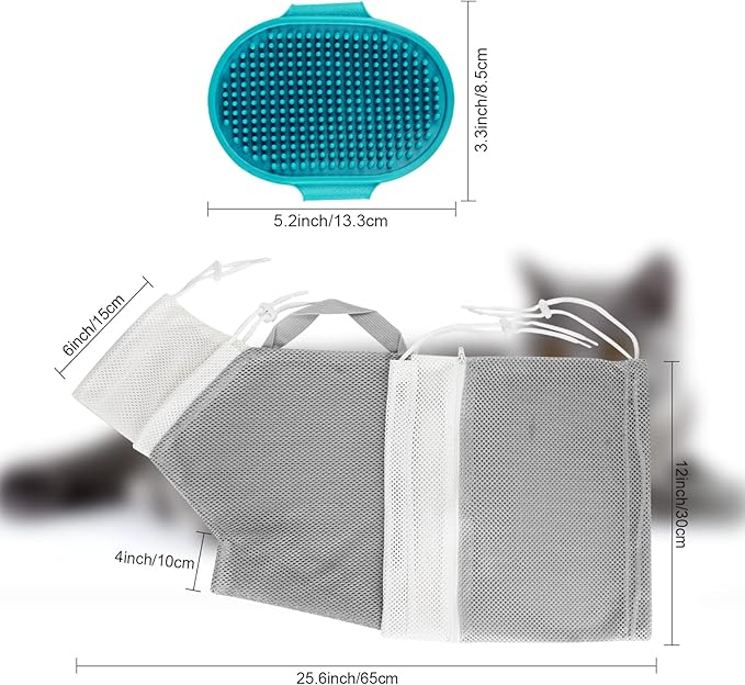 Cat Bathing Bag Adjustable Cat Grooming Net Bag Anti-bite & Anti-Scratch Cat Bath Washing Restraint Bag, Breathable Mesh Cat Grooming Bag for Shower, Nail Trimming, Injection