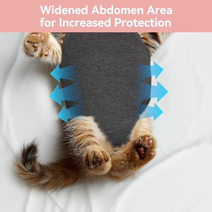 3 PCS Cat Recovery Suit for Spay Abdominal Wounds Female, Cat Onesie for Cats After Surgery, Pet Surgery Recovery Suit Kitten Onesie for Cats Anti Licking