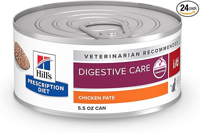 Hill's Prescription Diet i/d Digestive Care Wet Cat Food, Chicken, 5.5 oz. Cans, 24-Pack