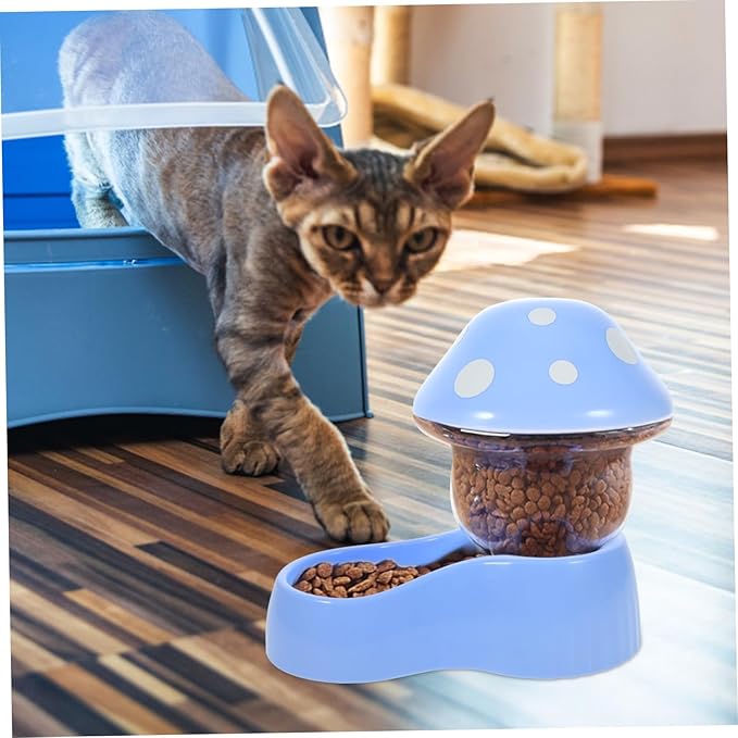 Abaodam Automatic Pet Feeder Dispenser for Cats and Dogs Gravity Design with Texture for Monitoring Compact Safe Smooth Surface for Pet Food Storage