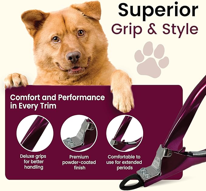 Resco USA-Made Dog Nail Clippers - Professional Guillotine Trimmer for Clean Cuts - Candy Color Series - Replacement Blade System - Fits All Breed Sizes