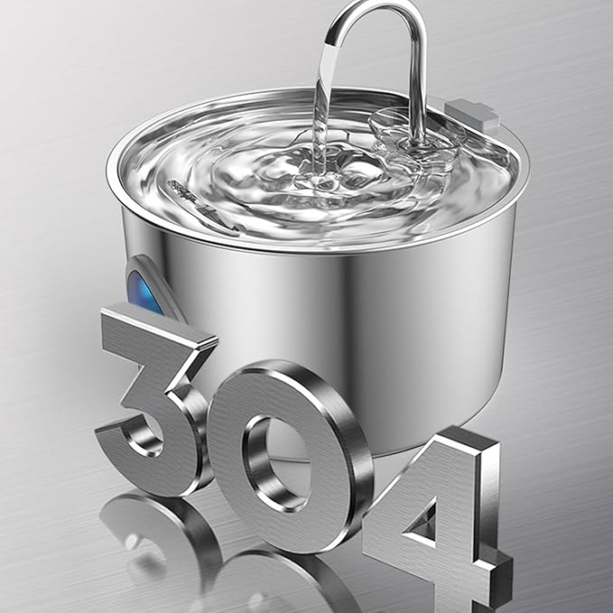Cat Water Fountain, 3.2l Drinking Dispenser, Stainless Steel Bowl, Automatic Pet Feeder, Large Capacity Watering System for Indoor Cats, Dogs, Kittens, Small Medium Breeds, Home Use