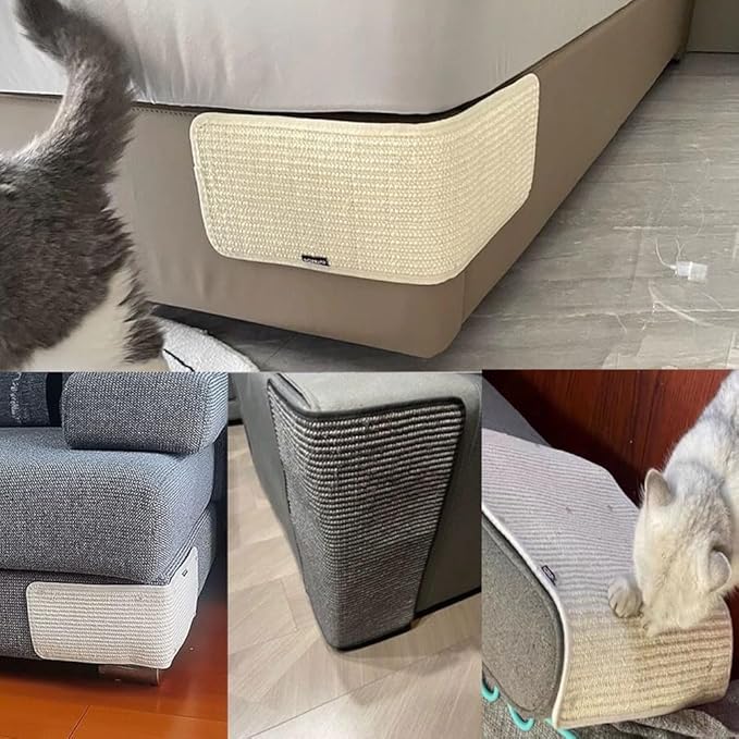 Cat Scratching Pad Natural Sisal Sofa Corner Furniture Protector Scratcher Mats Protecting Carpets and Sofas Couch Corner Furniture Anti-Slip Sisal Cat Repellent Mat for Sofa Bed Desk Legs