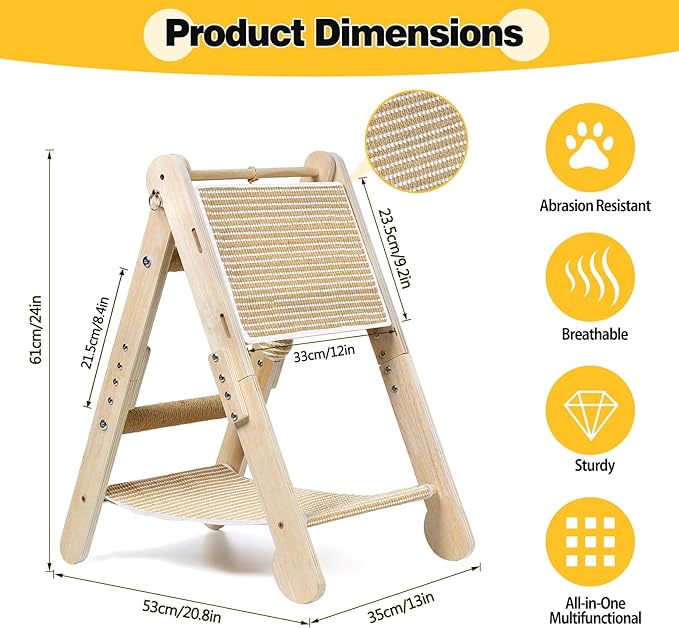 Cat Scratching Pads, Cat Scratch Board, Protecting Furniture Cat Scratcher with Toy Ball, Triangle Shaped 3 Usable Sides for Indoor Cats, Cat Scratch Post, Cat Toy Durable Woodboard Vertical