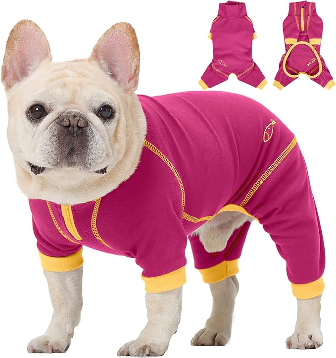 ROZKITCH Cat Jacket, Post Surgery Suit with Legs Anti Scratch Pyjamas Cat Coat to Stop Licking Alternative to the Cone Do Not Inhibited Pet's Movements Rosered XL