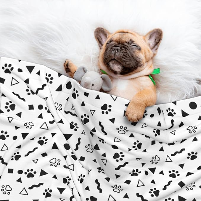 Pet Blanket,Warming Ultra Soft Warming Mat for Indoor Pet Beds & Furniture Reversible Blanket Machine Washable 27.6 * 19.7Inch,Animal Footprints Pattern