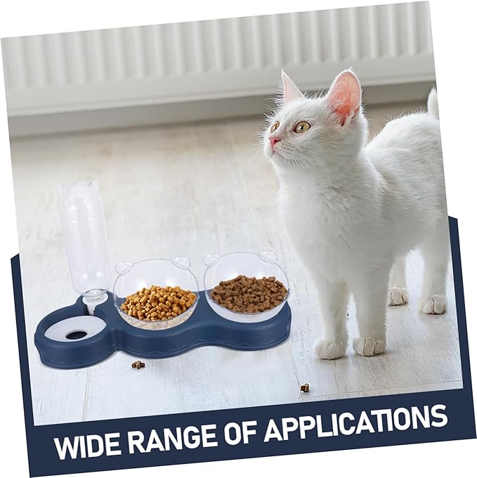 Toyvian Cat Water and Food Dispenser Elevated Automatic Feeder with Dual Bowls for Dogs and Cats Detachable Design for Easy Cleaning Material for Hydration and Comfortable Mealtime