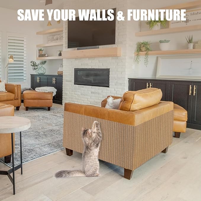 Natural Cork-Cat Scratch mat-Cat Scratch Pad Rug-cat Couch Protector-Scratch Furniture Protector for Post/Sofa/Floor-Wall Scratchers for Indoor-Carpets Scratching-Stretching- Kitty Gifts- 40 * 17IN