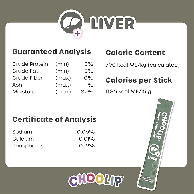 Choolip Squeeze Vita Stick Liver Support Lickable Cat and Dog Treats – 49-Count Salmon and Lobster Sticks with Milk Thistle, CoQ10 and Vitamin E – Box with 7 Pouches, Vet-Formulated