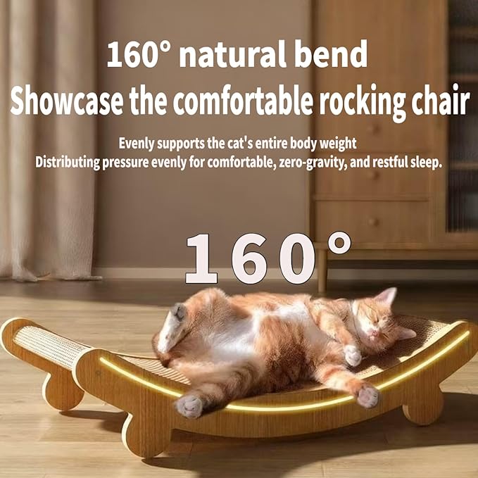 Sisal Cat Scratcher Bed for Indoor Cats Hammock for Scratching Pad Cat Chair Nartural Sisal Scratch Post for Cats Scratcher Lounge, Wooden Cat Furniture