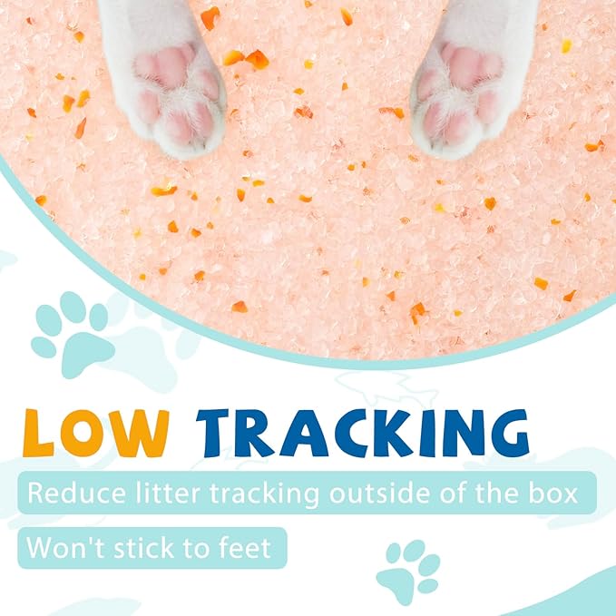 NEWORD Crystals Cat Litter Health Indicating Silica Gel Cat Litter, Color-Changing, 8 lb, Urine PH Level Detection Health Monitoring Non-Clumping Superior Odor Control Absorbent Lightweight, Unscented