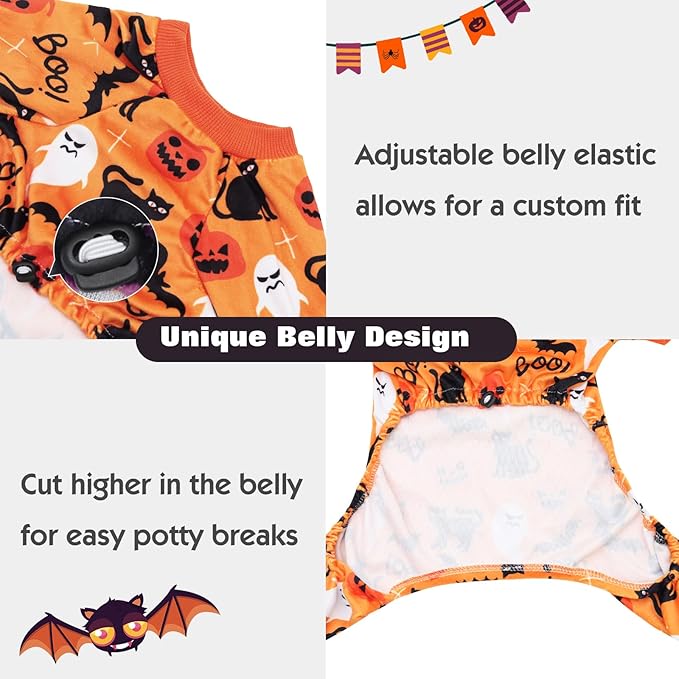 CuteBone Fleece Dog Halloween Pajamas Clothes Puppy Jammies Pet Apparel Cat Onesie for Chihuahua Yorkie Frenchies P309L