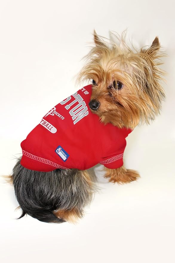 Pets First NBA Licensed Hoodies & T-shirt for Dogs & Cats, Houston Rockets, Large