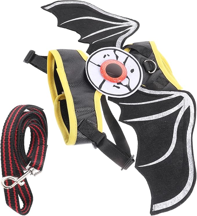 Kisangel 1set Cat and Leash Bat Style Pet Vest Leash Lightweight and Comfortable for Walking and Training Cats