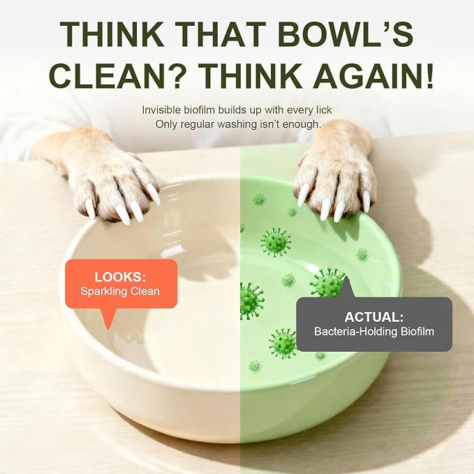 Pet Bowl Cleaner Mousse-Pet Safe Ingredients,Essential Techniques for Water and Food Bowl Hygiene-Dog Cat Wash Mousse Fragrance-Free