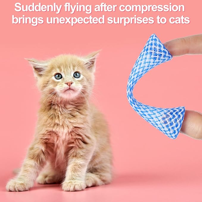 Leitee 60 Pcs Cat Spring Toys Kitten Colorful Fun Tubes Indoor Interactive Cat Tube Plastic Coil for Pet Hunt Scratching(Random Colors)