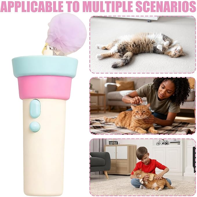 Electric Cat Wand Toy with Telescopic Rope, Cat Teaser Game Interactive Cats Toys Fuzzy Ball Launchers Funny Enrichment Toys for Bored Indoor Pets