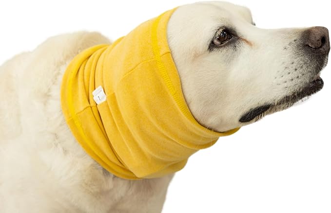 Dog Ear Wrap Hematoma Compression Anxiety Relief Grooming Bathing Dog Snood Pail Lilac+Yellow L