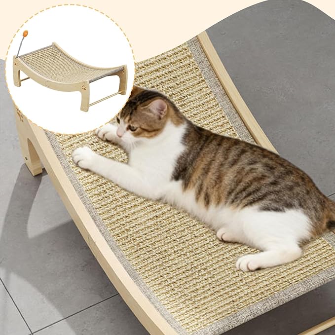 Baoblaze Cat Claw Pad Scratching Bed Sofa Furniture Protector Breathable Wear Resistant Multipurpose for Indoor Training Toy, 63x33x20cm